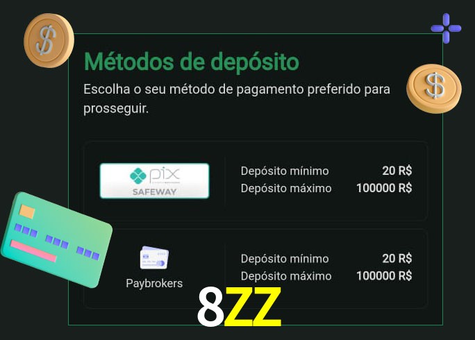 O cassino 8ZZ oferece uma grande variedade de métodos de pagamento